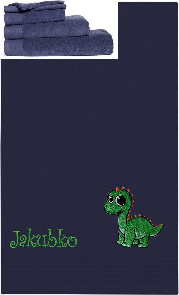 Personalizovateľný vyšívaný motív detský uterák, výšivka DINO